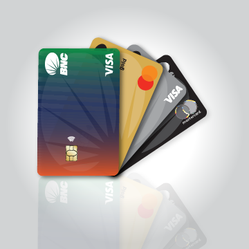 abanico tarjetas bnc 